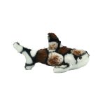 SOFT TOYS WHITE SHARE W/BROWN&BLACK 10" - Image 2