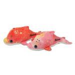 SOFT TOYS DOLPHIN W/GOLD STAR 2 GREEN/PINK 25CM