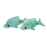 SOFT TOYS DOLPHIN W/GOLD STAR 2 GREEN/PINK 25CM - Image 2