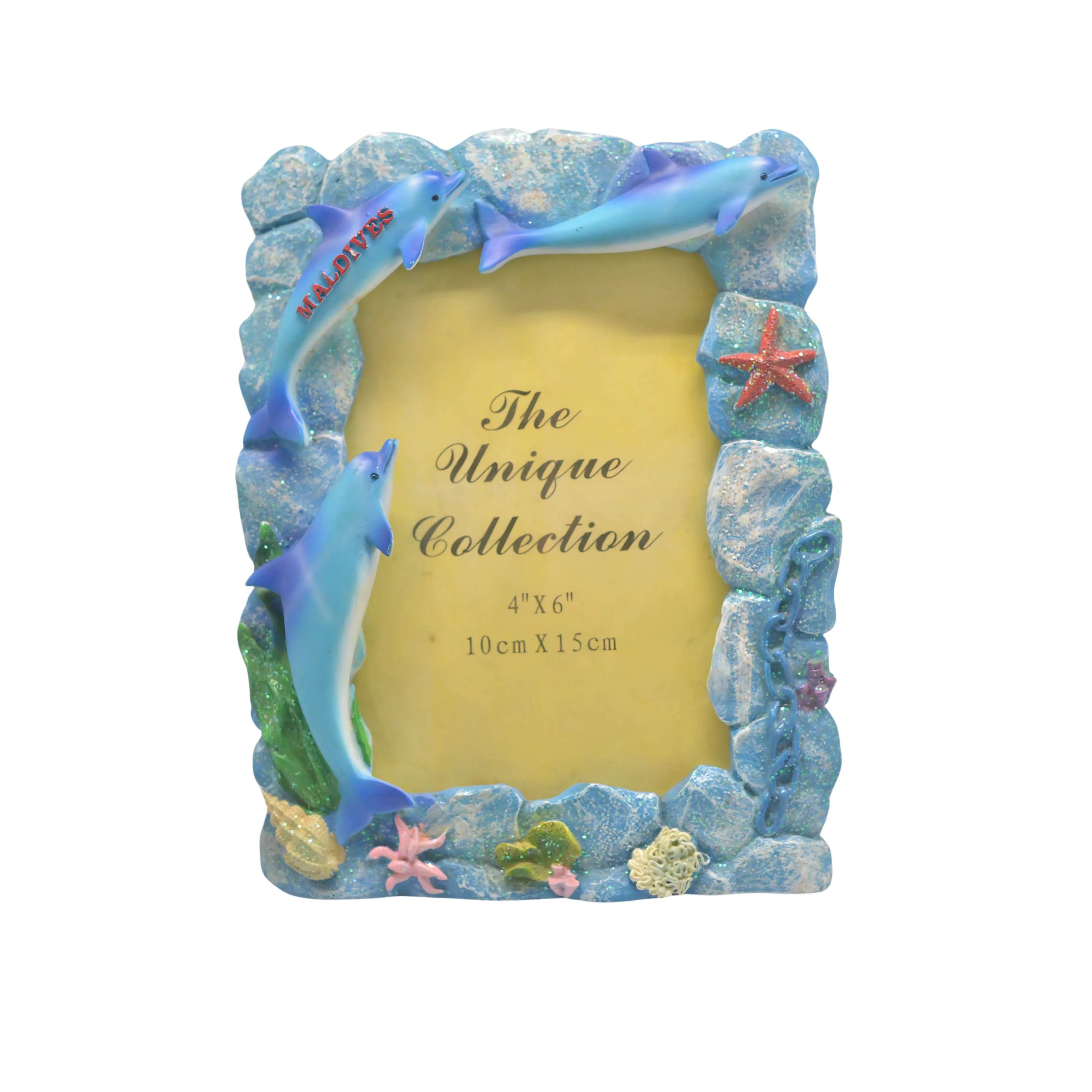 60825 PHOTOFRAME POLY W/ 3 DOLPHINE - Image 1