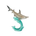 POLY SHARK ON SEA WAVE 16.8CM