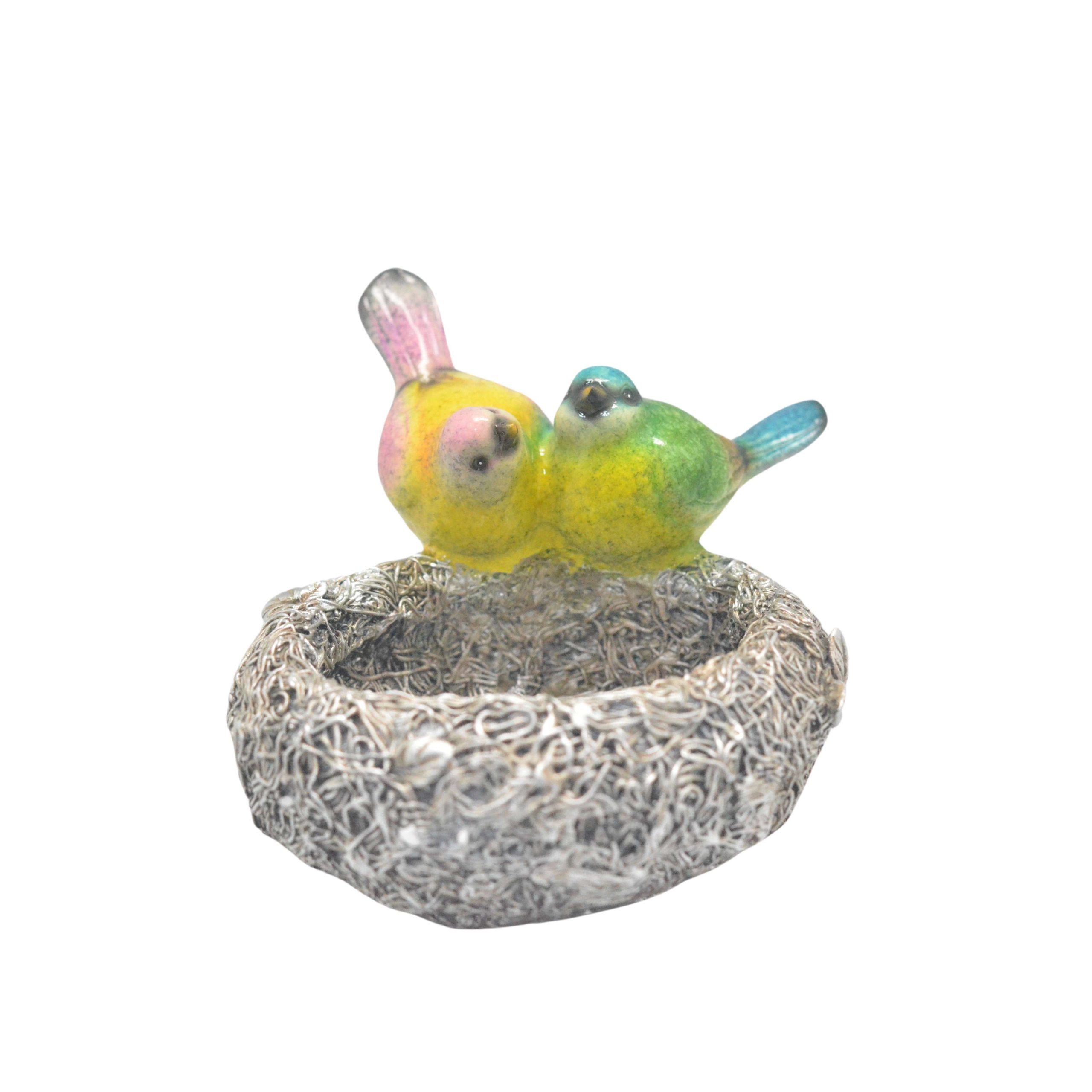 61061-1 POLY BOWL W/ TWO BIRDS ON NEST - Image 1