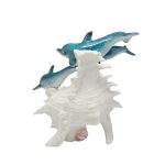 POLY 3 DOLPHINE ON CORAL SHELL - Image 2