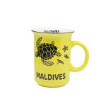 MUG 4" PRINTED TURTLE - YELLOW