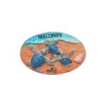 POLY OVAL MAGNET 3 BLUE TURTLE