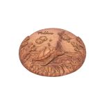 POLY MAGNET LIKE WOOD OVAL W/ TURTLE UNDER WATER 3"