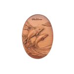 POLY MAGNET LIKE WOOD OVAL W/ DOLPHIN FLY 3"