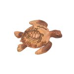 POLY MAGNET LIKE WOOD TURTLE W/ TURTLE CARVING 3"