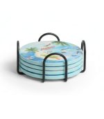 COASTER PRINTED 1X4 W/METAL STAND