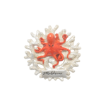 MAGNET,WITH RED OCTOPUS ON BASE,RESIN