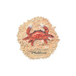 MAGNET,WITH RED CRAB ON BASE,RESIN