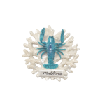 MAGNET,WITH BLUE LOBSTER ON BASE,RESIN