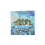 MAGNET,SQUARE WITH ISLAND SCENE-UNDERWATER