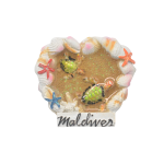 MAGNET,WITH COLORFUL 2 TURTLE  ON BASE,RESIN HEART
