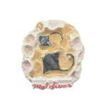 MAGNET,WITH 2 MANTA RAY ON BASE,RESIN FOX CORAL