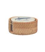 SHELL COSATER 6 PCS SET IN RATTAN BOX 4"