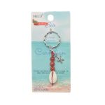 KEYRING W/SHELL & GEM STONE