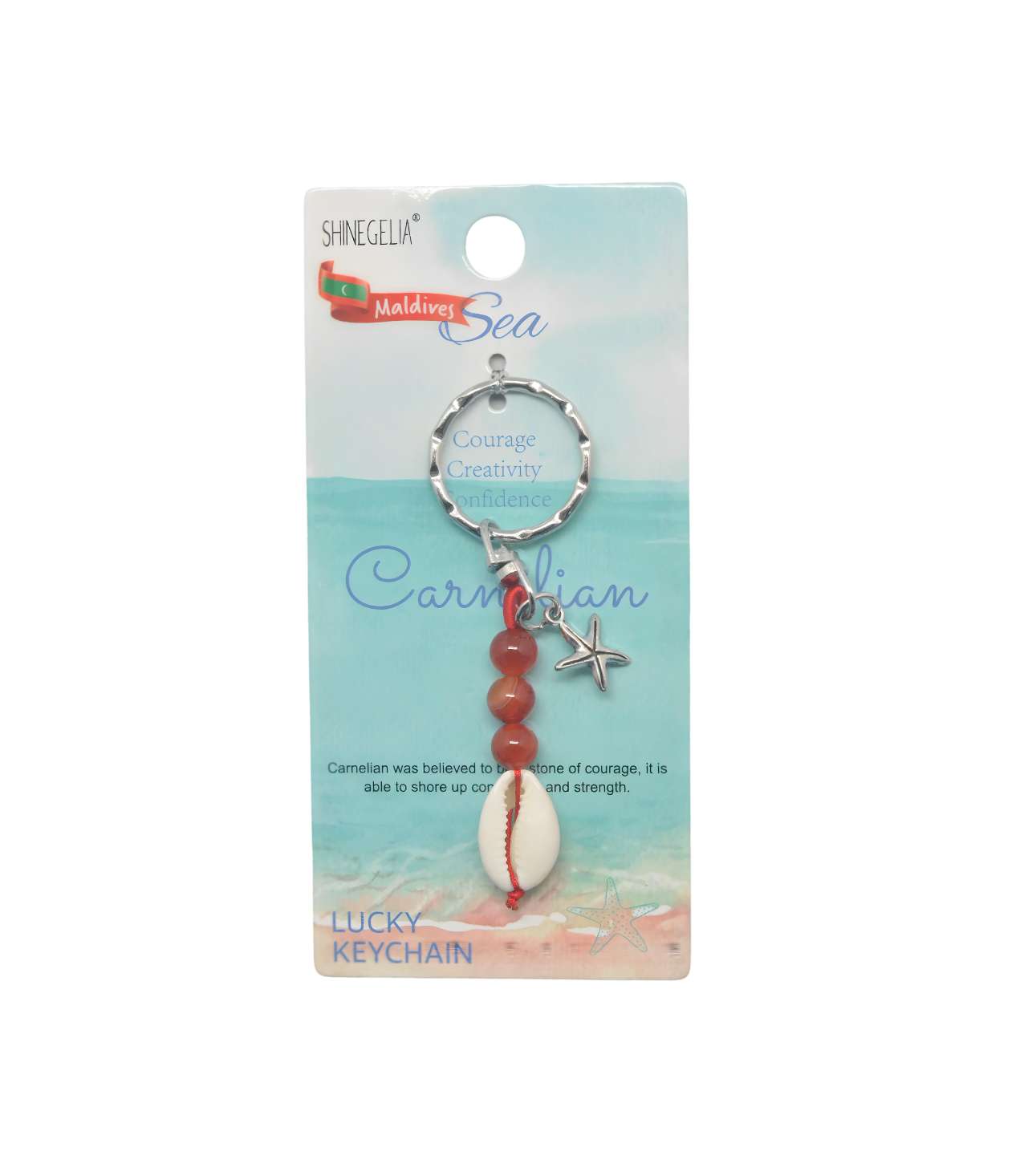 30723 KEYRING W/SHELL & GEM STONE - Image 1