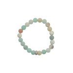 SEMI-PRECIOUS STONE BRACELET- MATTE  AMAZONITE-8MM ROUND BEADS- 7INCHES
