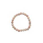 SEMI-PRECIOUS STONE BRACELET- RED NETWORK-8MM ROUND BEADS- 7INCHES