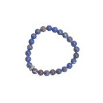 SEMI-PRECIOUS STONE BRACELET- SYNTHETIC BLUE IMPERIAL JASPER- 8MM ROUND BEADS- 7INCHES