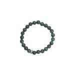 SEMI-PRECIOUS STONE BRACELET- GREEN TIGER EYE-8MM ROUND BEADS- 7INCHES