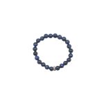 SEMI-PRECIOUS STONE BRACELET- BLUE TIGER EYE-8MM ROUND BEADS- 7INCHES