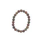 SEMI-PRECIOUS STONE BRACELET- PICASSO JASPER-8MM ROUND BEADS- 7INCHES