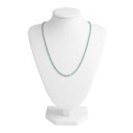 SEMI-PRECIOUS STONE NECKLACE- REC. TURQUOISE-3MM FACETED ROUND BEADS-15INCHES