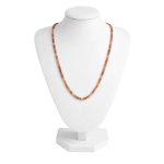 SEMI-PRECIOUS STONE NECKLACE- RED AGATE-3MM FACETED ROUND BEADS-15INCHES