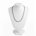 SEMI-PRECIOUS STONE NECKLACE- AMETHYST-3MM FACETED ROUND BEADS-15INCHES