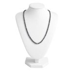 SEMI-PRECIOUS STONE NECKLACE- TERAHERTZ-3MM FACETED ROUND BEADS-15INCHES