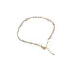 NEW DESIGN 3.5MM FACETED GEMSTONE JEWELRY COPPER PLATED REAL GOLD BEADS FRESHWATER PEARL ADJUSTABLE