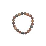 RED PICASSO BRACELET-ROUND BEAD-8MM+HEMATITE-8MM-7INCH