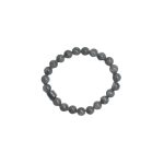BLACK LABRADORITE BRACELET-ROUND BEAD-8MM+HEMATITE-8MM-7INCH