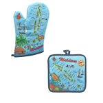POT HOLDER/OVEN MITTEN SET ATOLL