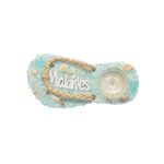 POLY SLIPPER CANDLE HOLDER W,MALDIVE LETTER 7"