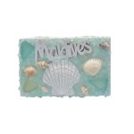 WOOD DECORATION BOX W BLUE STONE 4"X3"