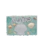 WOOD DECORATION BOX W BLUE STONE 4"X3"