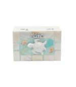 WOOD DECORATION BOX W/SHELL & TURTLE 4"X3"
