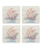 WOODEN COASTER SET PRINTED 1X4PCS 4" - Image 2