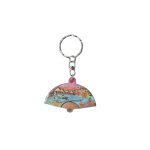 WOODEN KEYRING 3D HALF ROUND W/NEMO & SHARK 2.5"