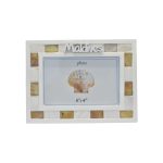 WOODEN PHOTO FRAME W/MOP 4"X6"