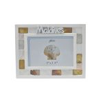 WOODEN PHOTO FRAME W/MOP 3.5"X5"
