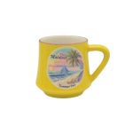 CUP CERAMIC YELLOW POT SHAPE 3"