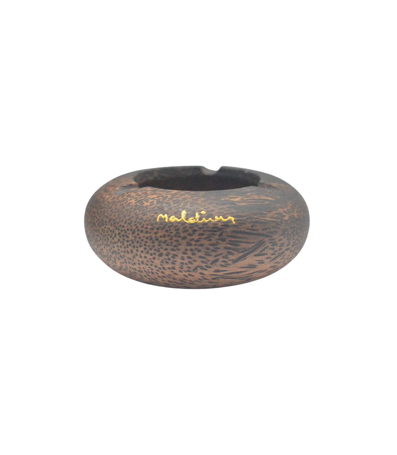 9890 COCO WOOD ASHTRAY DONUT SHAPE 5" - Image 1