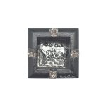 WOODEN SQUARE ASHTRAY W/METAL - Image 2