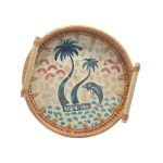 RATTAN ROUND TRAY WITH HANDLES