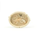 POLY OVAL ASHTRAY GECKO INSIDE