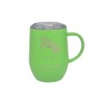 DOUBLE WALL STAINLESS STEEL MUG WITH HANDLE GLASS LID 360ML - Image 4
